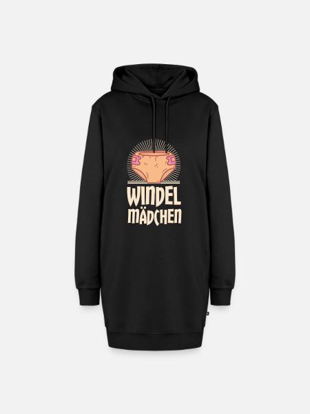Baby Mädchen Windel Design für Schwangere - Hoodie-Kleid - Schwarz