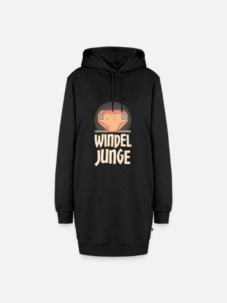 Baby Junge Windel Design für Schwangere - Hoodie-Kleid - Schwarz