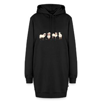 Landwirt - Hoodie-Kleid - Schwarz - Vorne - AI Model Female 172 light (172cm)