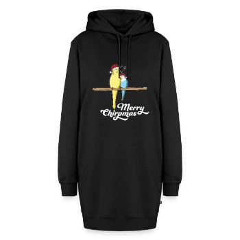 Wellensittich Weihnachten Spruch Nikolaus Vogel - Hoodie-Kleid - Schwarz - Vorne - AI Model Female 172 light (172cm)