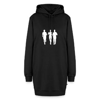 Fitness - Hoodie-Kleid - Schwarz - Vorne - AI Model Female 172 light (172cm)