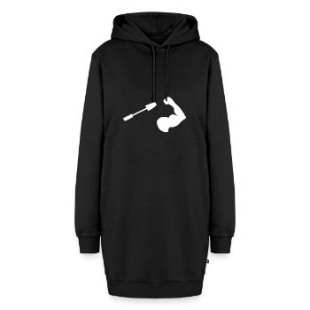 Fitness - Hoodie-Kleid - Schwarz - Vorne - AI Model Female 172 light (172cm)