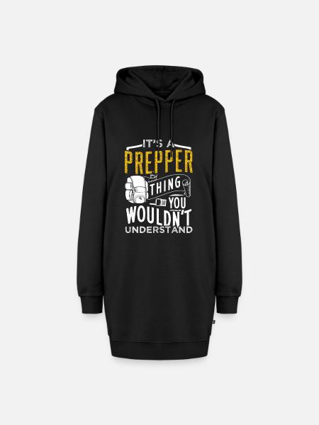 Prepping Prepper - Hoodie-Kleid - Schwarz