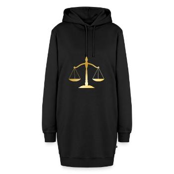 Anwalt Richter Gerechtigkeit - Hoodie-Kleid - Schwarz - Vorne - AI Model Female 172 light (172cm)