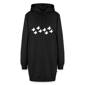 tiere tier schmetterlinge fliegen muster - Hoodie-Kleid - Schwarz - Vorne - AI Model Female 172 light (172cm)