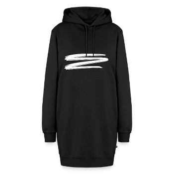 striche strich linien linie - Hoodie-Kleid - Schwarz - Vorne - AI Model Female 172 light (172cm)