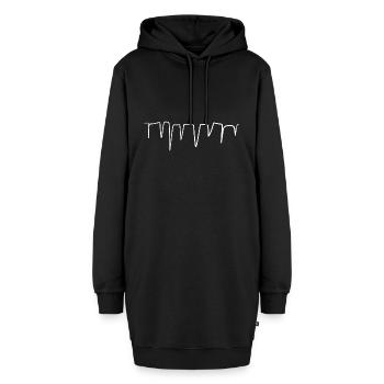 zacken linie strich spitz - Hoodie-Kleid - Schwarz - Vorne - AI Model Female 172 light (172cm)