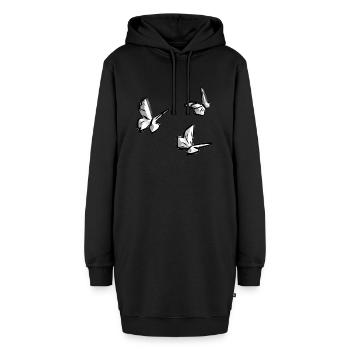 schmetterling tiere tier symbol - Hoodie-Kleid - Schwarz - Vorne - AI Model Female 172 light (172cm)