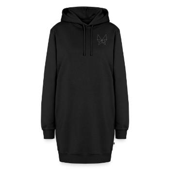 Schmetterling Tangram – Fine Art - Hoodie-Kleid - Schwarz - Vorne - AI Model Female 172 light (172cm)