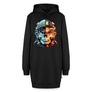 Dude 8bit Pixelart - Hoodie-Kleid - Schwarz - Vorne - AI Model Female 172 light (172cm)