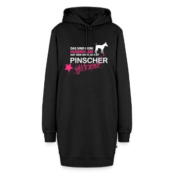 Pinscher - Hoodie-Kleid - Schwarz - Vorne - AI Model Female 172 light (172cm)