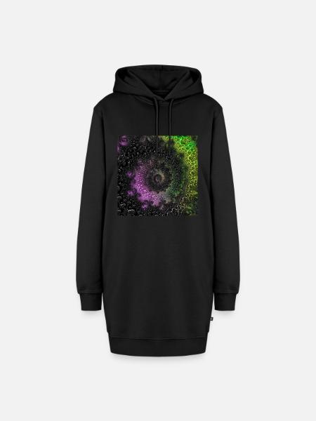 Fraktal #65_2 Mandelbrotmenge - Hoodie-Kleid - Schwarz