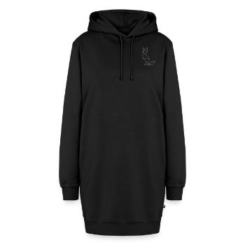Katze – Tangram – Line Art - Hoodie-Kleid - Schwarz - Vorne - AI Model Female 172 light (172cm)