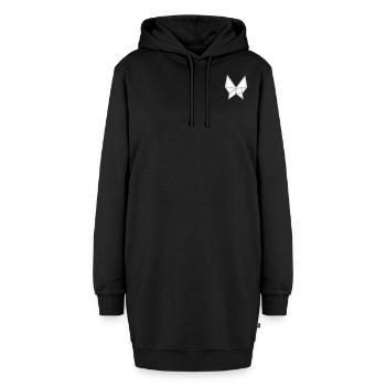 Schmetterling Tangram Black Edition No.1 - Hoodie-Kleid - Schwarz - Vorne - AI Model Female 172 light (172cm)