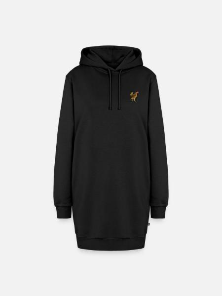 Lowpoly Henne - Nyhaux - Hoodie-Kleid - Schwarz