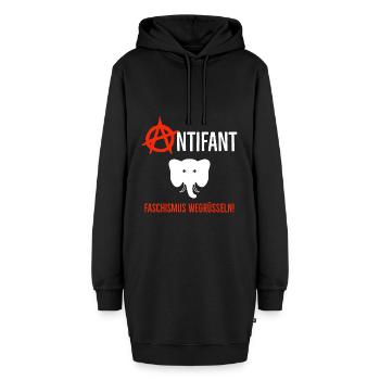 Antifant Faschismus Wegrüsseln! - Hoodie-Kleid - Schwarz - Vorne - AI Model Female 172 light (172cm)