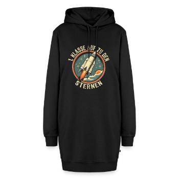 Schulkind - Hoodie-Kleid - Schwarz - Vorne - AI Model Female 172 light (172cm)