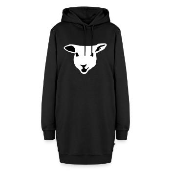 Schaf, Lamm - Hoodie-Kleid - Schwarz - Vorne - AI Model Female 172 light (172cm)