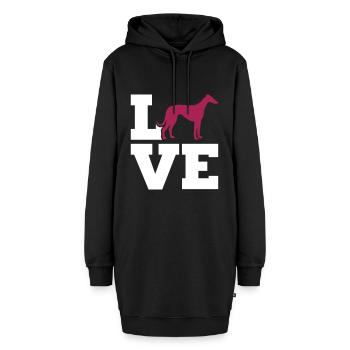 Whippet - Hoodie-Kleid - Schwarz - Vorne - AI Model Female 172 light (172cm)