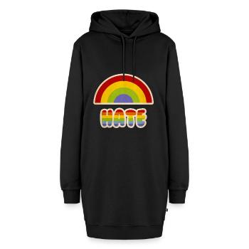 Regenbogen Hass Parodie - Hoodie-Kleid - Schwarz - Vorne - AI Model Female 172 light (172cm)