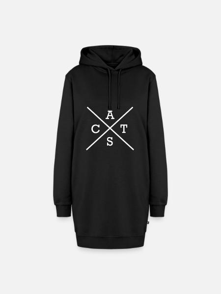 Katzen - Hoodie-Kleid - Schwarz