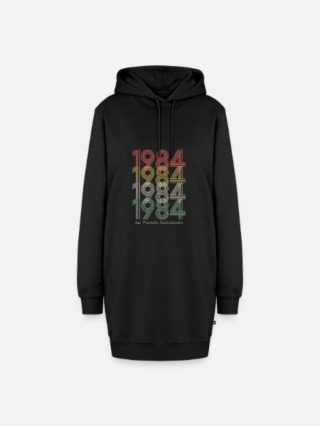 Vintage 1984 Pseudo - Hoodie-Kleid - Schwarz