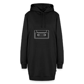 Kassette - Hoodie-Kleid - Schwarz - Vorne - AI Model Female 172 light (172cm)