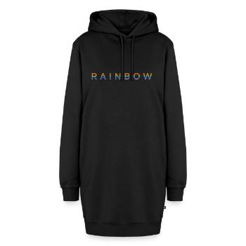 Regenbogen - Hoodie-Kleid - Schwarz - Vorne - AI Model Female 172 light (172cm)