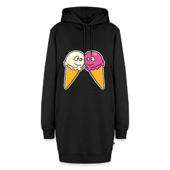 Verliebt in Eis Creme - Hoodie-Kleid - Schwarz - Vorne - AI Model Female 172 light (172cm)