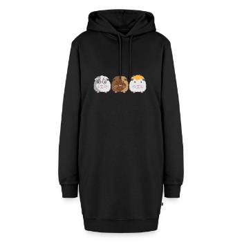 Drei kleine süße Meerschweinchen - Hoodie-Kleid - Schwarz - Vorne - AI Model Female 172 light (172cm)