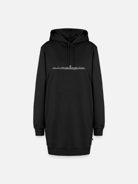 Skyline - Chemnitz - Hoodie-Kleid - Schwarz