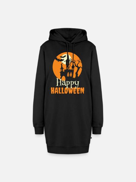 happy halloween - Hoodie-Kleid - Schwarz