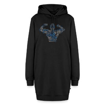 Gym Zitat - Hoodie-Kleid - Schwarz - Vorne - AI Model Female 172 light (172cm)
