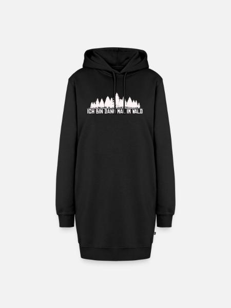 Ich bin dann mal im Wald Silhouette Spruch - Hoodie-Kleid - Schwarz