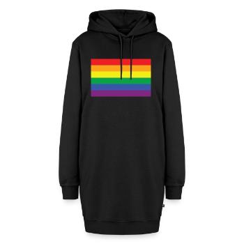 Regenbogen - Hoodie-Kleid - Schwarz - Vorne - AI Model Female 172 light (172cm)