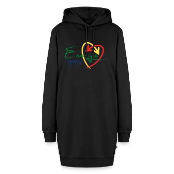 Energiewende jetzt! Erneuerbare Energie Statement - Hoodie-Kleid - Schwarz - Vorne - AI Model Female 172 light (172cm)