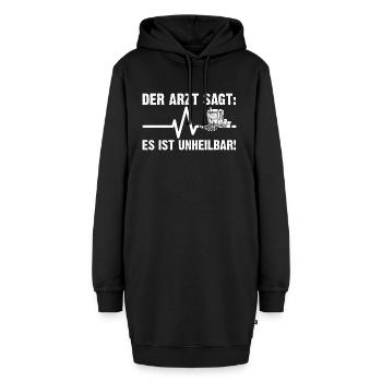 Wellness Saunagänger Saunieren Saunierer Sauna - Hoodie-Kleid - Schwarz - Vorne - AI Model Female 172 light (172cm)