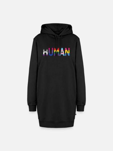 HUMAN SCHRIFTZUG - Hoodie-Kleid - Schwarz