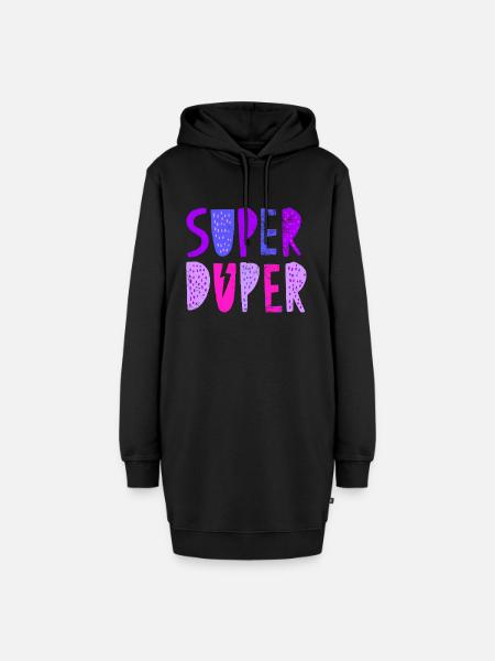 Super Duper - Hoodie-Kleid - Schwarz