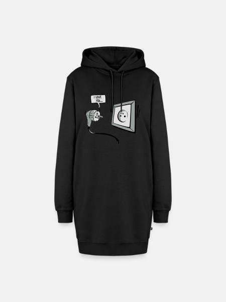 I love you.. - Hoodie-Kleid - Schwarz