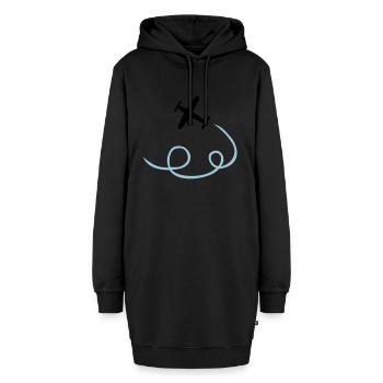Flugzeug - Hoodie-Kleid - Schwarz - Vorne - AI Model Female 172 light (172cm)