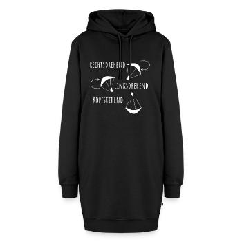 Acro Paragliding-Shirt - Hoodie-Kleid - Schwarz - Vorne - AI Model Female 172 light (172cm)