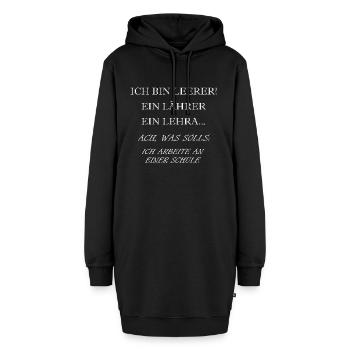 Ich bin Lehrer - Hoodie-Kleid - Schwarz - Vorne - AI Model Female 172 light (172cm)
