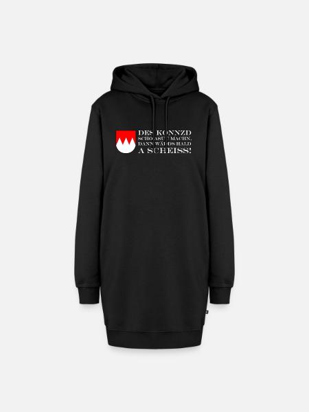 Des konnzd scho machn, dann wädds hald a Scheiss - Hoodie-Kleid - Schwarz