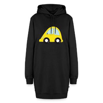 gelbe Auto - Hoodie-Kleid - Schwarz - Vorne - AI Model Female 172 light (172cm)