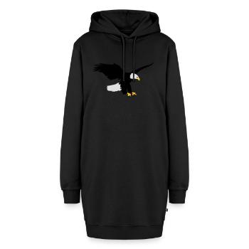 Eagle - Hoodie-Kleid - Schwarz - Vorne - AI Model Female 172 light (172cm)