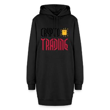 CRYPTOCURRENCIES / CRYPTOS / KRYPTOWÄHRUNG TRADING - Hoodie-Kleid - Schwarz - Vorne - AI Model Female 172 light (172cm)