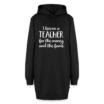 Lehrer - Hoodie-Kleid - Schwarz - Vorne - AI Model Female 172 light (172cm)