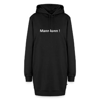 Mann kann/ Männer - Hoodie-Kleid - Schwarz - Vorne - AI Model Female 172 light (172cm)