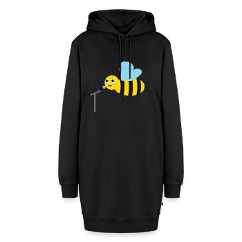Biene singt - Hoodie-Kleid - Schwarz - Vorne - AI Model Female 172 light (172cm)